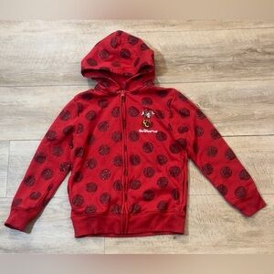 Disney Parks Minnie Mouse Sparkle Polka Dot Hoodie Size Medium (7-8)